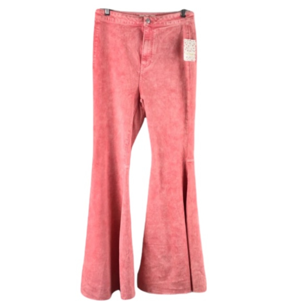 Women's Pink Flared Jeans